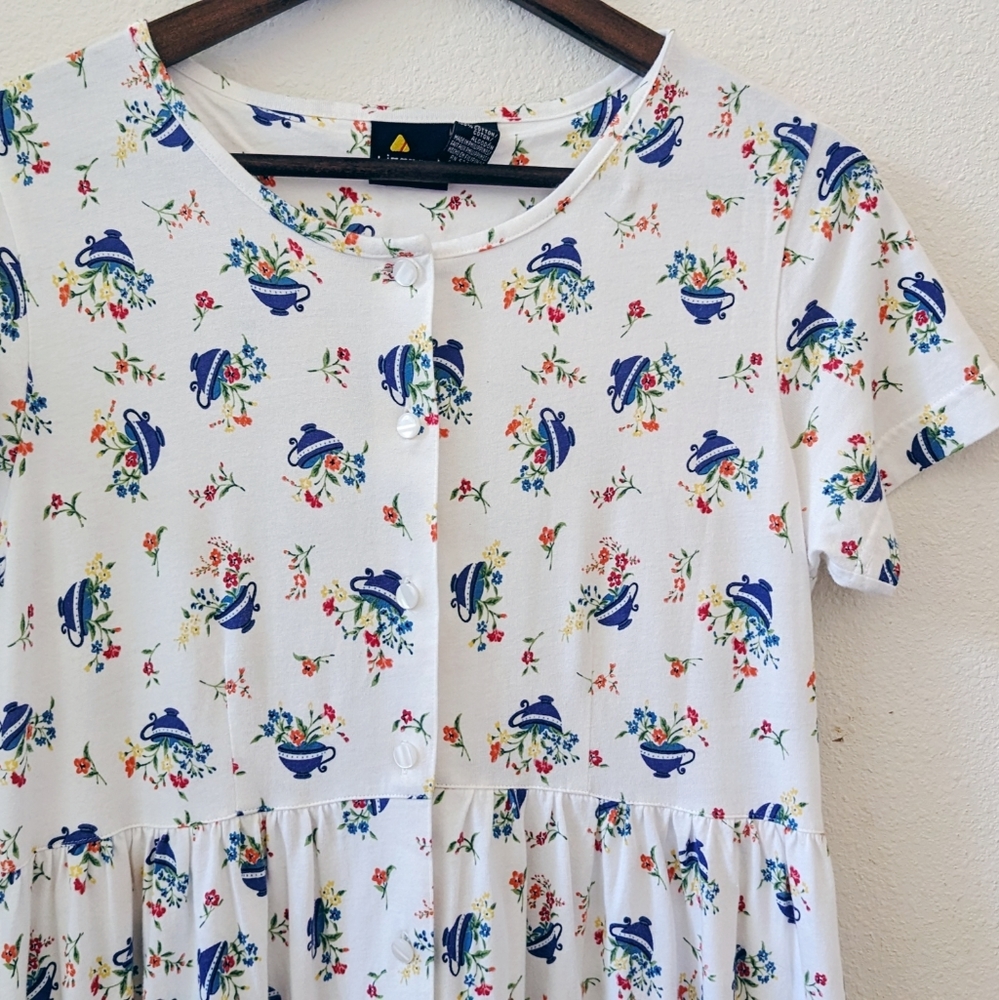 90s Vintage Lizsport Petite Floral Teacup Dress